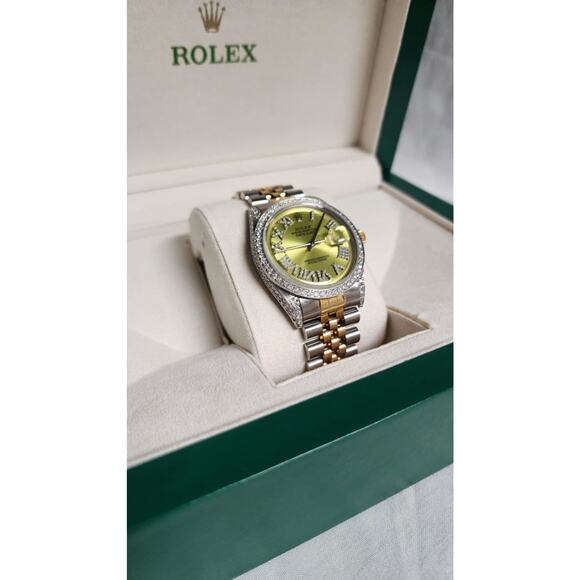 1969 Rolex 36mm Datejust 1603 Diamond - Green Dial - Two-Tone Jubilee PPSI344815 - Picture 2 of 13